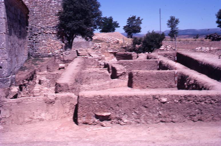 [Vista de les estructures excavades de la zona de l'ermita de Clunia]