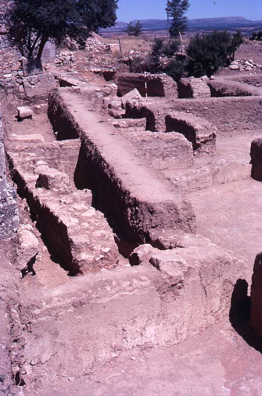 [Vista de les estructures excavades de la zona de l'ermita de Clunia]