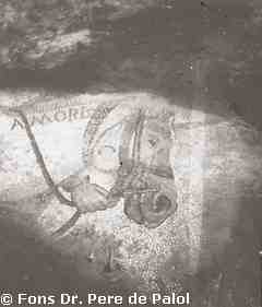 [Detall del cavall Amoris del mosaic d'Oceà de la Vil·la romana de Dueñas, Palència]