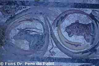 [Detall del mosaic d'Amoris de la Vil·la romana de Dueñas, Palència]