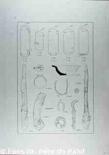 [Necròpolis de Saldaña]. Dibuix a tinta de 15 peces