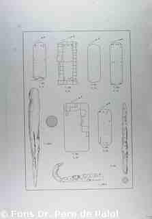 [Necròpolis de Saldaña]. Dibuix a tinta de 9 peces