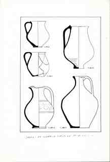 Pedrosa de la Vega. Fotocòpia de dibuix a tinta de 5 gerres de ceràmica