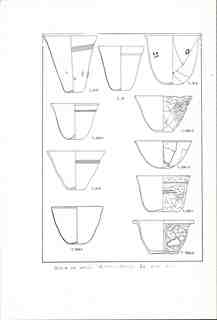 Fotocòpia de dibuix a tinta de 10 vasos de vidre