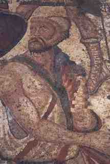 [Detall del mosaic d'Aquil·les de la vil·la romana de La Olmeda]