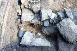 [Detall d'un mur excavat a la zona del poblat d'El Bovalar]