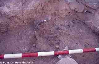 [Detall de la localització de materials durant l'excavació del poblat d'El Bovalar]