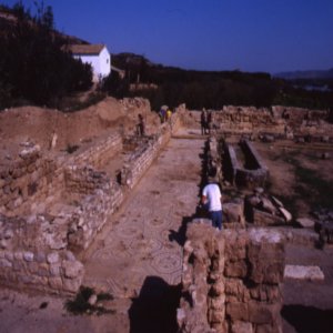 [Restes de mosaic pavimental localitzat al jaciment de Vil·la Fortunatus]