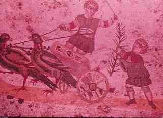 [Detall de l'escena de la cursa, mosaic de Piazza Armerina]