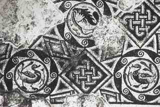 Mosaic de darrera l'altar de la basílica justiniana de Sabratha