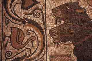 [Detall del mosaic de Dionisios representat a la vil·la romana de Baños de Valdearados, Burgos]