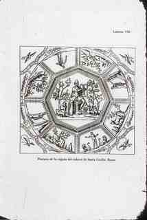 [Dibuix de la representació iconogràfica a la cúpula de Santa Cecilia de Roma]