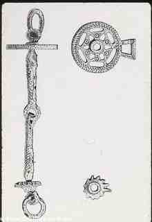 [Dibuix de les diferents parts d'un fré de cavall d'època tardorromana, provinent de Palencia, dins la col·lecció Fontaneda]