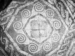 [Detall de mosaic geomètric de la vil·la romana de La Olmeda, Palència]