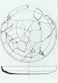 [Dibuix de peça de Terra Sigil·lata Hispànica procedent de les excavacions de la vil·la romana de La Olmeda, Palencia]