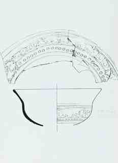 [Dibuix de peça de Terra Sigil·lata Hispànica procedent de les excavacions de la vil·la romana de La Olmeda, Palencia]