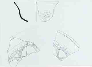 [Dibuix de peça de Terra Sigil·lata Hispànica procedent de les excavacions de la vil·la romana de La Olmeda, Palencia]