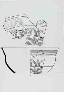 [Dibuix de peça de Terra Sigil·lata Hispànica procedent de les excavacions de la vil·la romana de La Olmeda, Palencia]