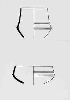 [Dibuix de peces de Terra Sigil·lata Hispànica procedents de les excavacions de la vil·la romana de La Olmeda, Palencia]