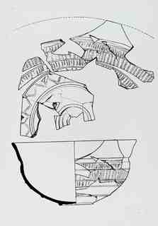 [Dibuix de peça de Terra Sigil·lata Hispànica procedent de les excavacions de la vil·la romana de La Olmeda, Palencia]