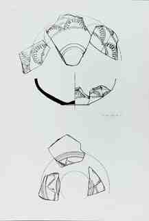 [Dibuix de peça de Terra Sigil·lata Hispànica procedent de les excavacions de la vil·la romana de La Olmeda, Palencia]