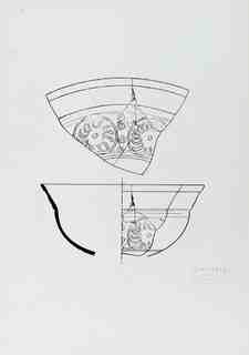 [Dibuix de peça de Terra Sigil·lata Hispànica procedent de les excavacions de la vil·la romana de La Olmeda, Palencia]