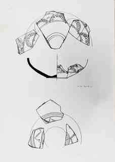 [Dibuix de peça de Terra Sigil·lata Hispànica procedent de les excavacions de la vil·la romana de La Olmeda, Palencia]