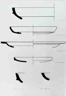 [Dibuix de peces de Terra Sigil·lata Hispànica procedents de les excavacions de la vil·la romana de La Olmeda, Palencia]