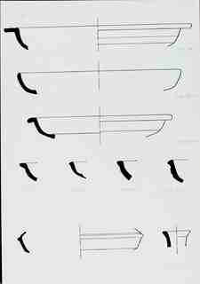 [Dibuix de peces de Terra Sigil·lata Hispànica procedents de les excavacions de la vil·la romana de La Olmeda, Palencia]