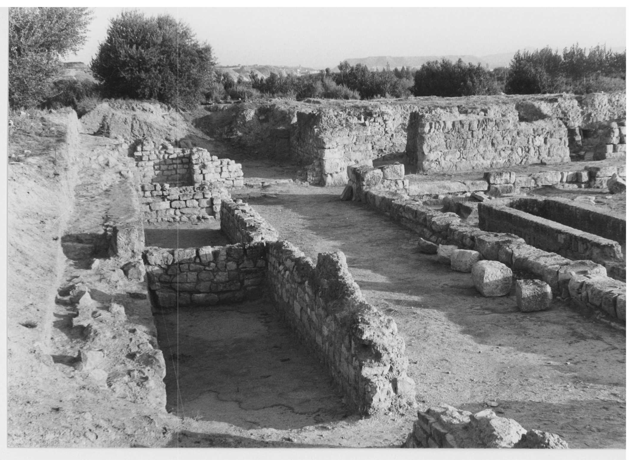 [Vista parcial d'un sector excavat de la vil·la romana de Fortunatus, Fraga]